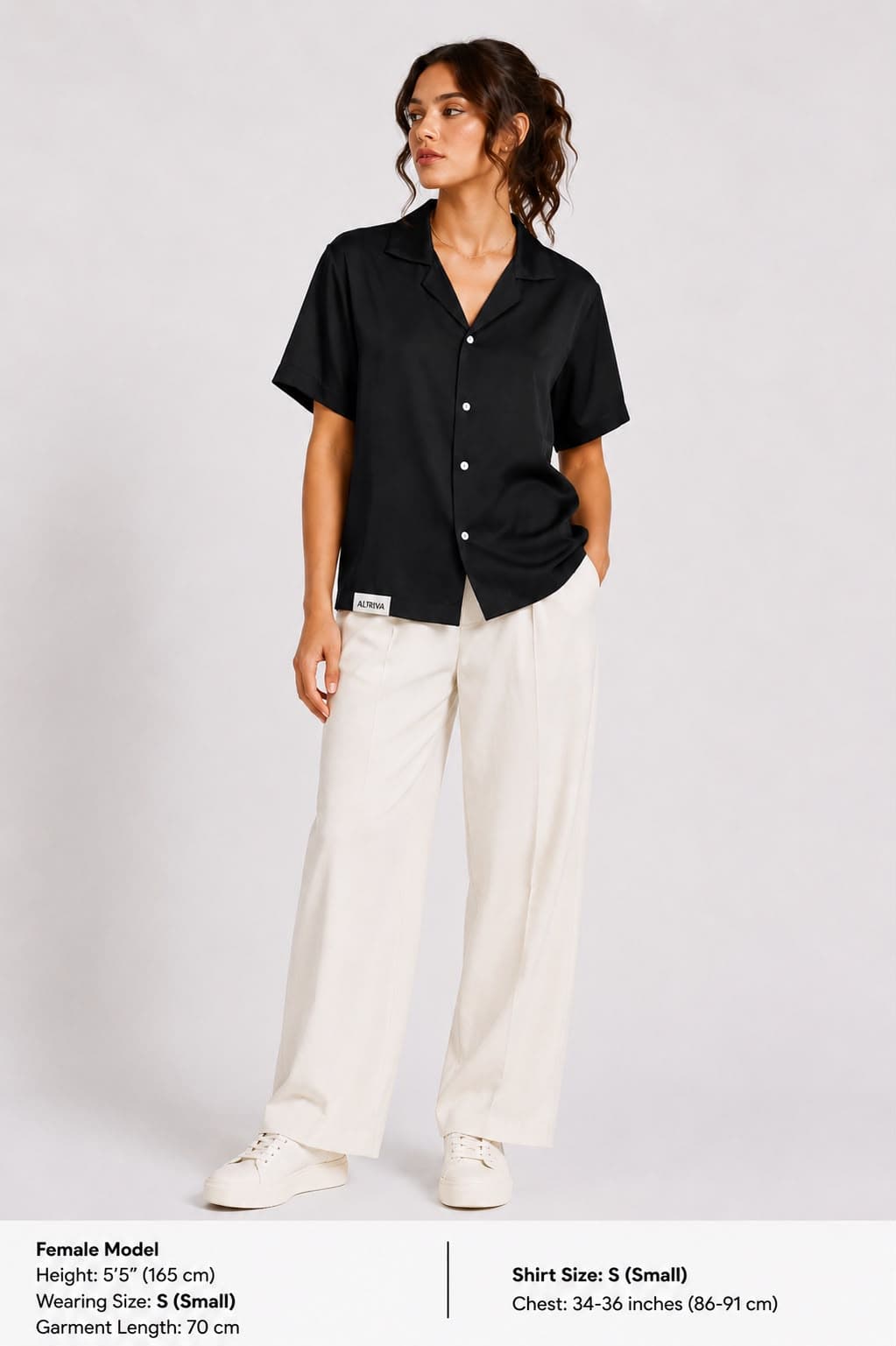 Silk Crepe Shirt in Black